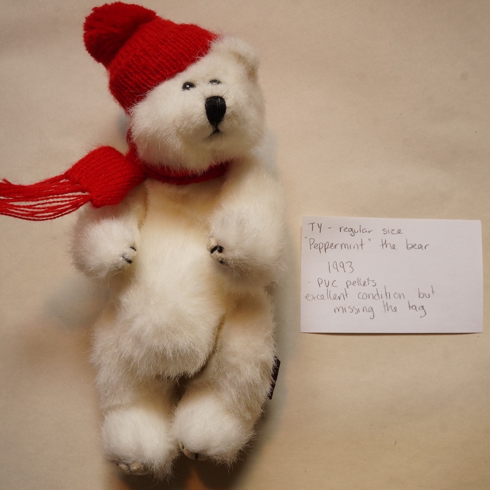 TY - beanie baby - peppermint the bear (1993) no tag
